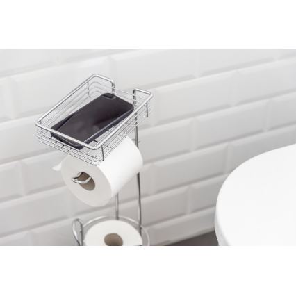 WENKO 24074800 - Βάση για χαρτί τουαλέτας 16x59 εκ., γυαλιστερό χρώμιο