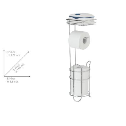 WENKO 24074800 - Βάση για χαρτί τουαλέτας 16x59 εκ., γυαλιστερό χρώμιο