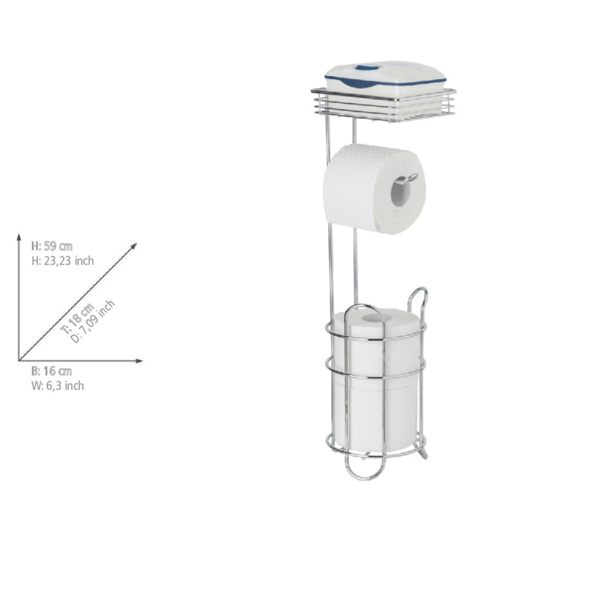 WENKO 24074800 - Βάση για χαρτί τουαλέτας 16x59 εκ., γυαλιστερό χρώμιο
