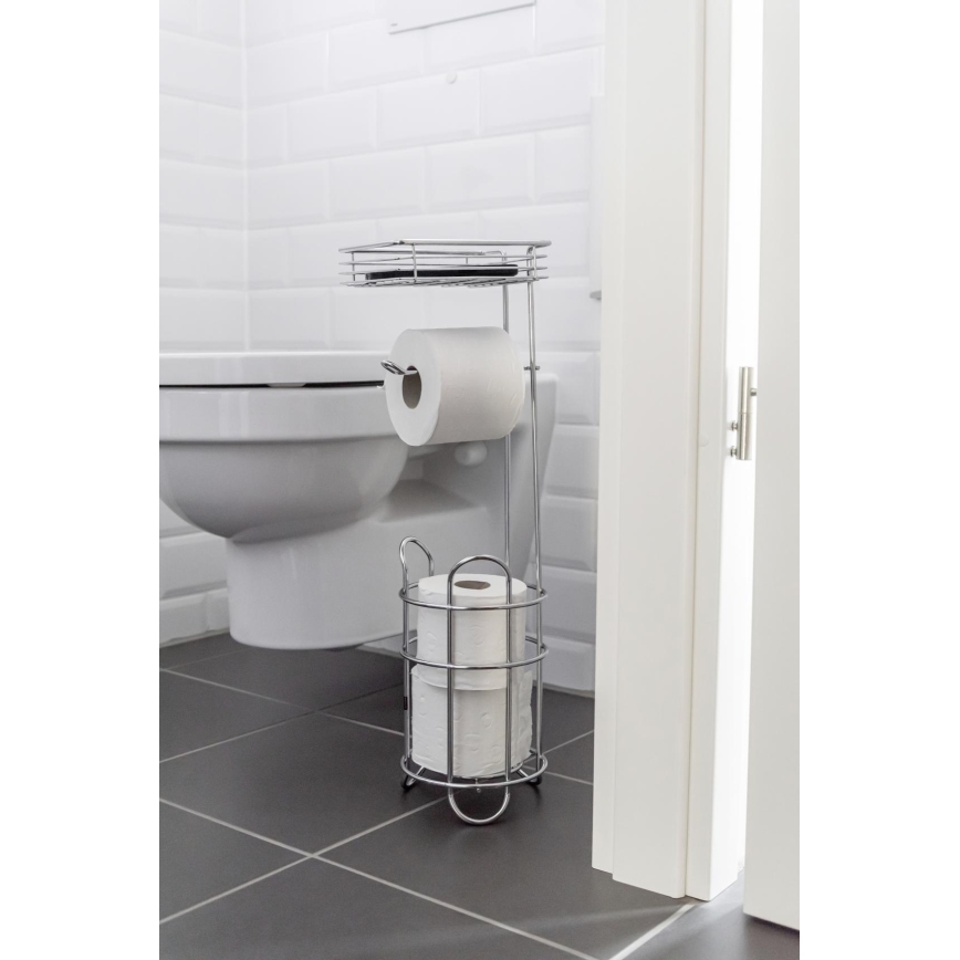 WENKO 24074800 - Βάση για χαρτί τουαλέτας 16x59 εκ., γυαλιστερό χρώμιο