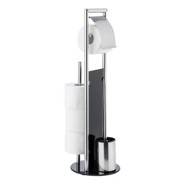 WENKO 24075800 - Σετ WC RAVINA 20x707 cm ανοξείδωτο/ασημί/μαύρο