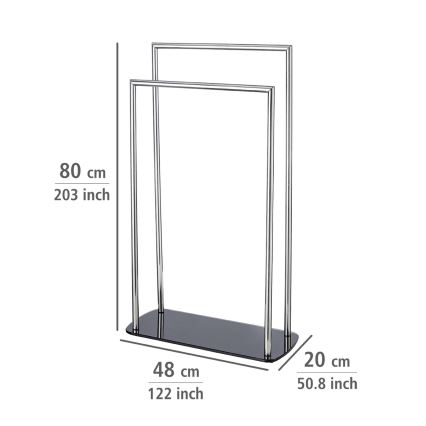 WENKO 24076800 - Πετσετοθήκη RAVINA 48x80 cm ανοξείδωτο ατσάλι/ασημί/μαύρο