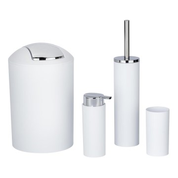 WENKO 24077800 - Σετ CALVO 6,5x13 cm λευκό/γυαλιστερό χρώμιο