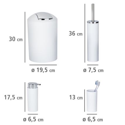 WENKO 24077800 - Σετ CALVO 6,5x13 cm λευκό/γυαλιστερό χρώμιο