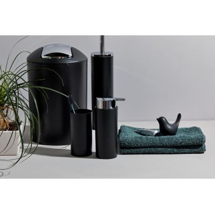 WENKO 24078800 - Σετ CALVO 6,5x13 cm μαύρο/γυαλιστερό χρώμιο