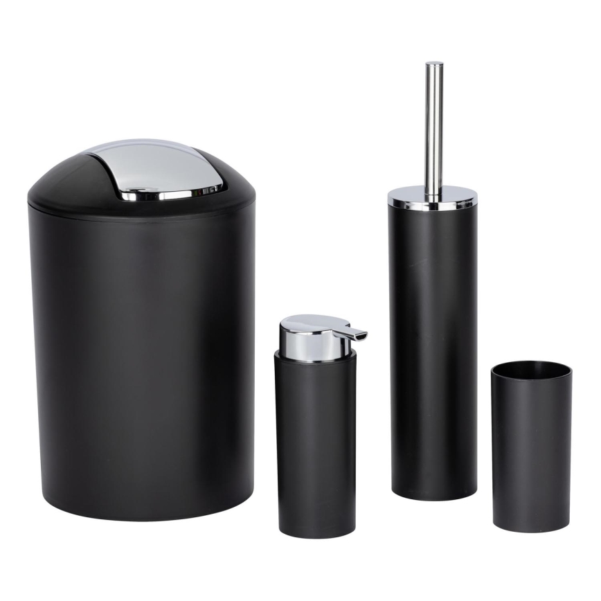 WENKO 24078800 - Σετ CALVO 6,5x13 cm μαύρο/γυαλιστερό χρώμιο