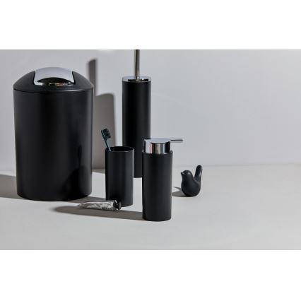 WENKO 24078800 - Σετ CALVO 6,5x13 cm μαύρο/γυαλιστερό χρώμιο