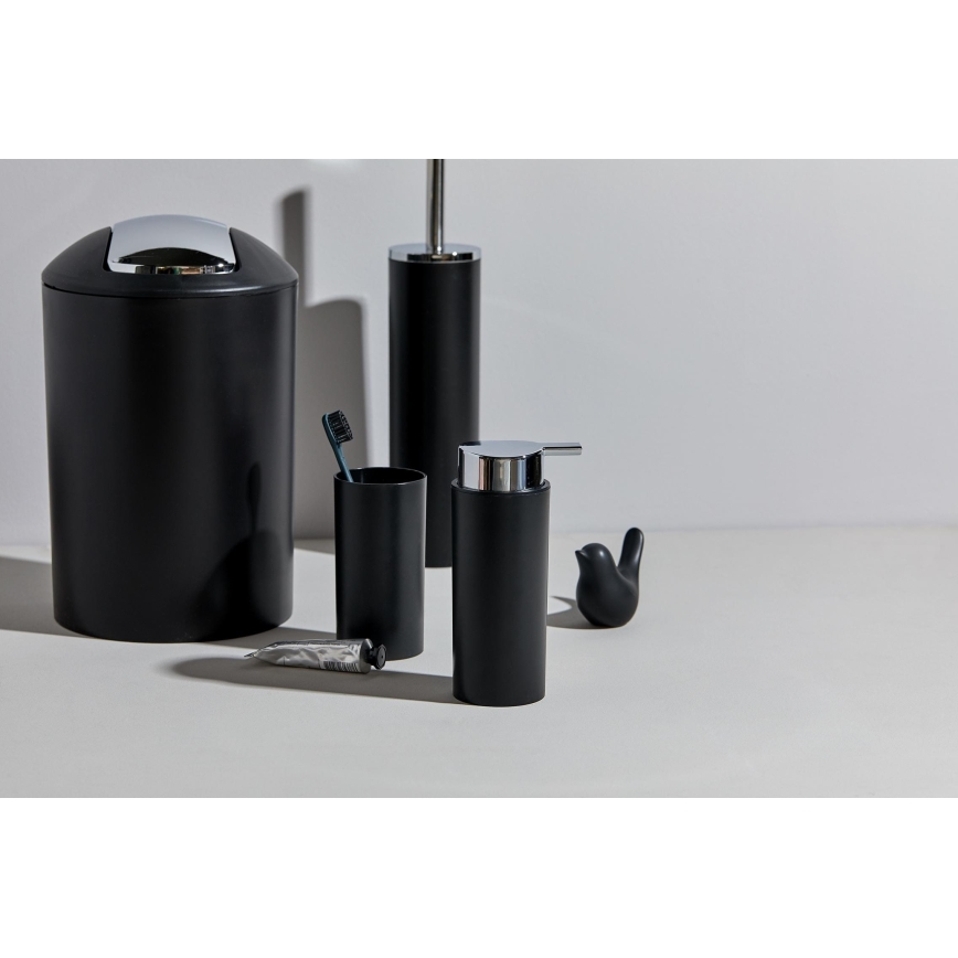 WENKO 24078800 - Σετ CALVO 6,5x13 cm μαύρο/γυαλιστερό χρώμιο