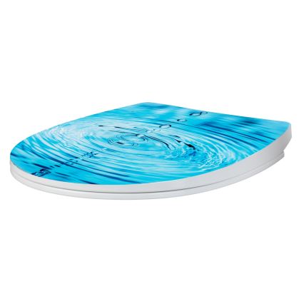 WENKO 24082800-Κάθισμα τουαλέτας DROPLETS 45x38,8 cm πολύχρωμο/γυαλιστερό χρώμιο