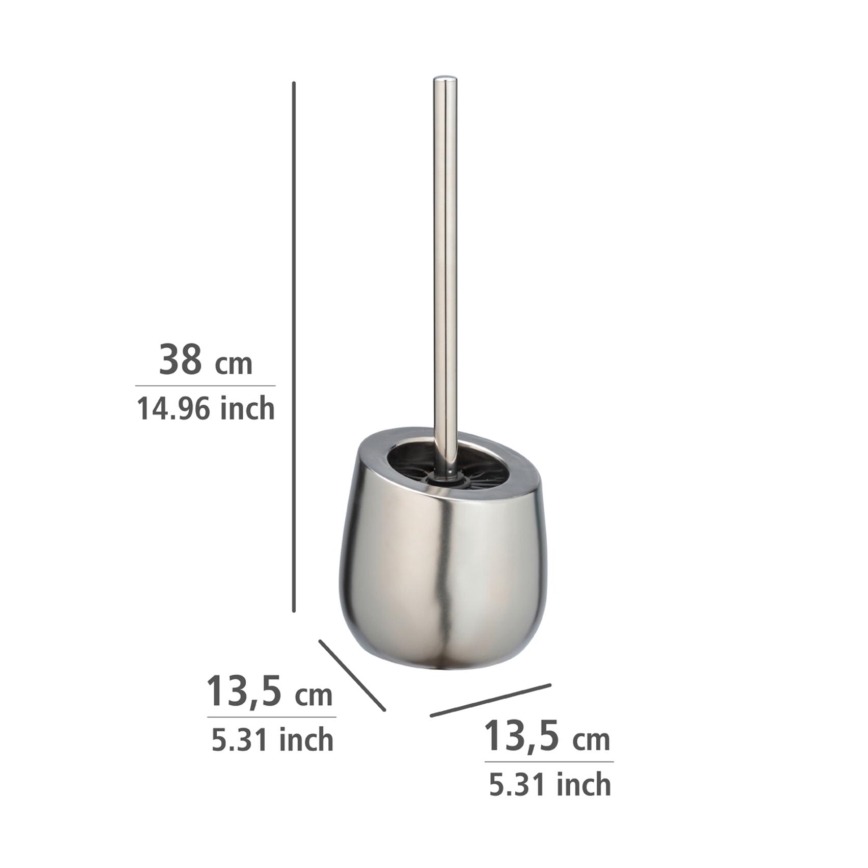 WENKO 24140100 - Βούρτσα WC BADI 13,5x38 cm ασημί