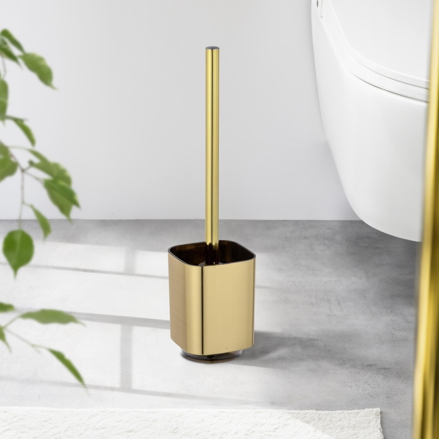 WENKO 24162100 - Βούρτσα WC AURON 9x38,5 cm χρυσή