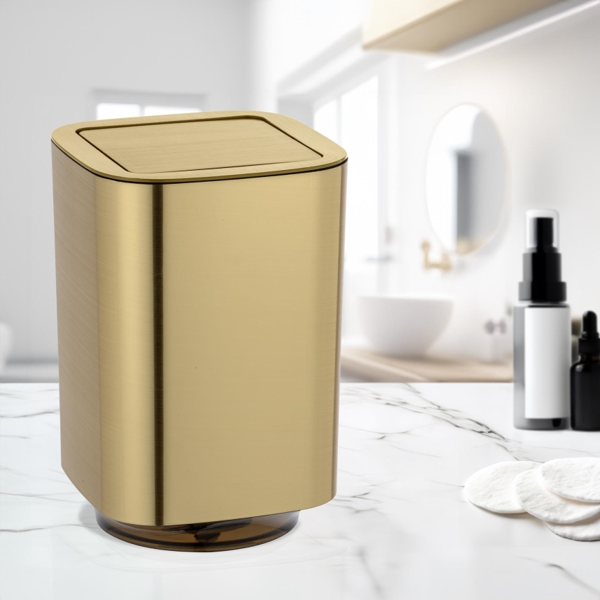 WENKO 24163100 - Κάδος απορριμμάτων AURON 17x25,5 cm χρυσός