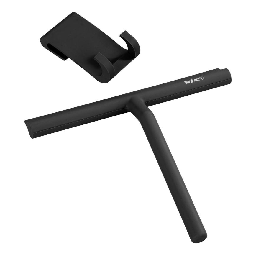 WENKO 24171100 - Σκουπίστρα ντους MOLA 21x24,5 cm ανοξείδωτο/μαύρο