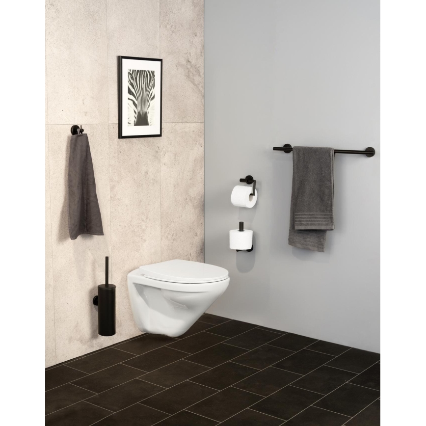 WENKO 24232100-Γάντζος BOSIO BLACK 5,5x5,5 cm ανοξείδωτο/ασημί