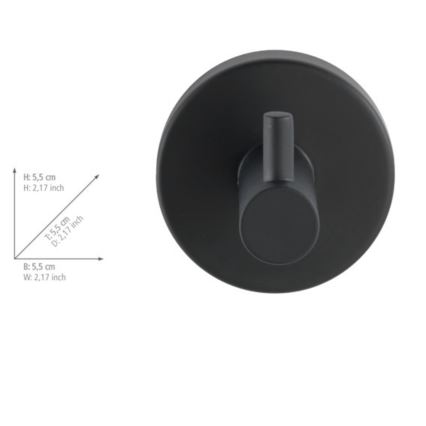 WENKO 24232100-Γάντζος BOSIO BLACK 5,5x5,5 cm ανοξείδωτο/ασημί