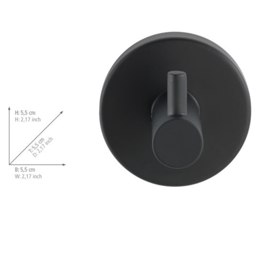 WENKO 24232100-Γάντζος BOSIO BLACK 5,5x5,5 cm ανοξείδωτο/ασημί