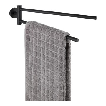 WENKO 24238100-Κρεμάστρα πετσετών BOSIO BLACK 5,5x43 cm ανοξείδωτο/ασημί