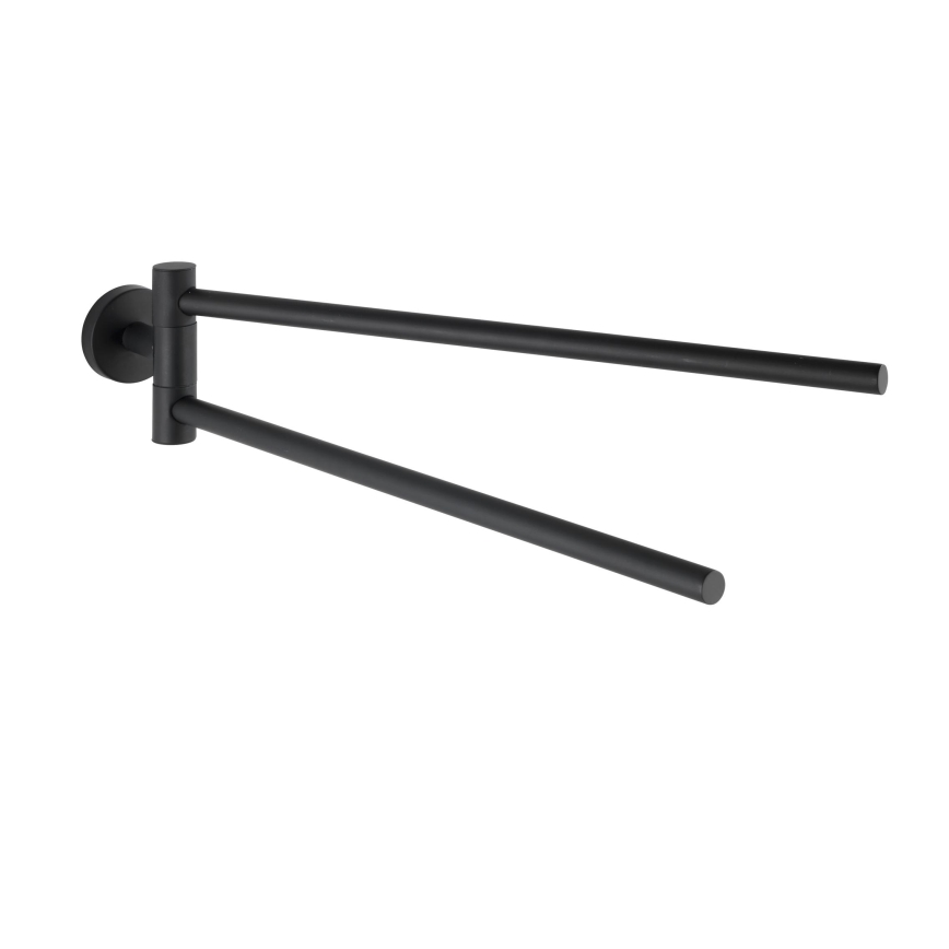 WENKO 24238100-Κρεμάστρα πετσετών BOSIO BLACK 5,5x43 cm ανοξείδωτο/ασημί