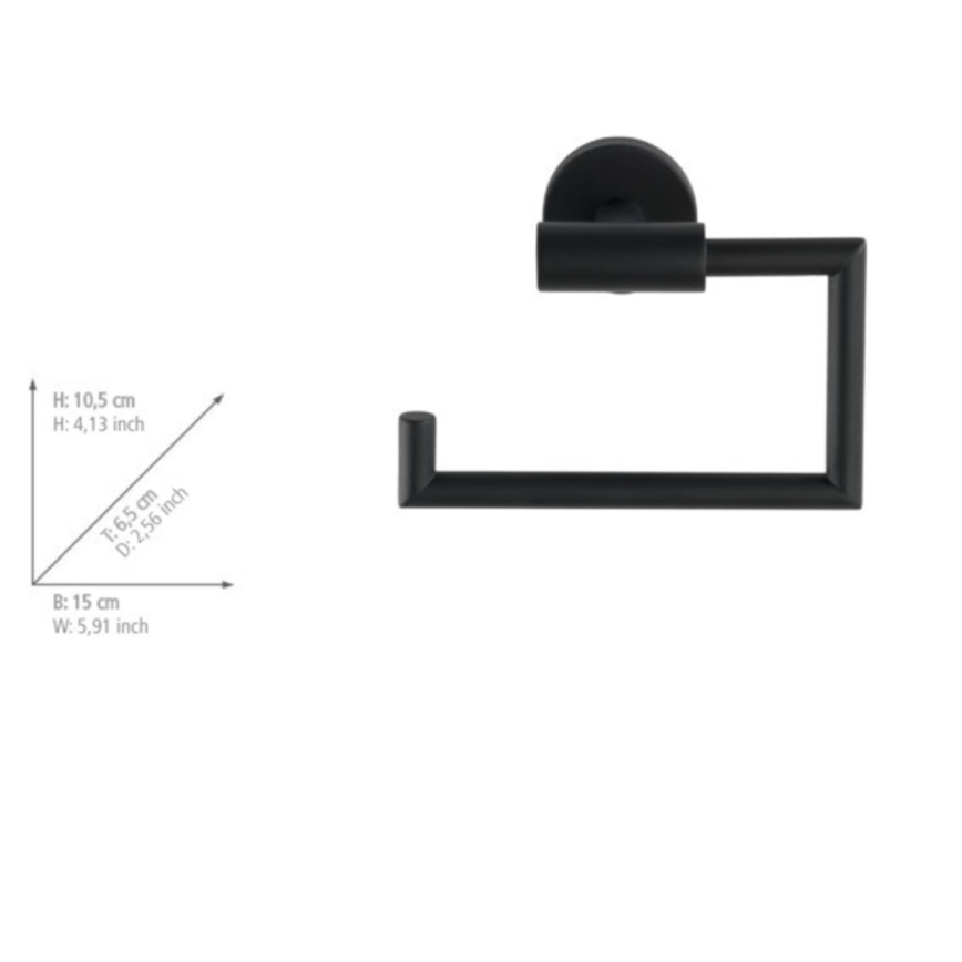 WENKO 24240100-Βάση για χαρτί υγείας BOSIO BLACK 15x10,5 εκ. ανοξείδωτο/ασημί