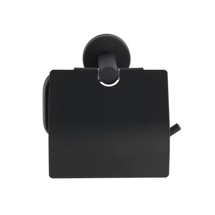 WENKO 24241100-Βάση ρολού χαρτιού υγείας BOSIO BLACK 15x13,5 εκ. ανοξείδωτο/ασημί