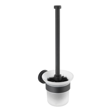 WENKO 24243100-WC βούρτσα WC BOSIO BLACK 10x35 cm ανοξείδωτο/ασημί/σατινέ