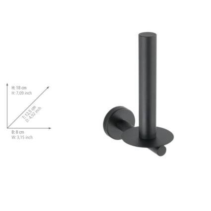 WENKO 24262100-Θήκη για χαρτί υγείας BOSIO BLACK 8x18 cm ανοξείδωτο/ασημί