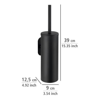WENKO 24289100-WC βούρτσα τουαλέτας TURBO-LOC OREA Μαύρη 9x39,5 cm ανοξείδωτη/μαύρη