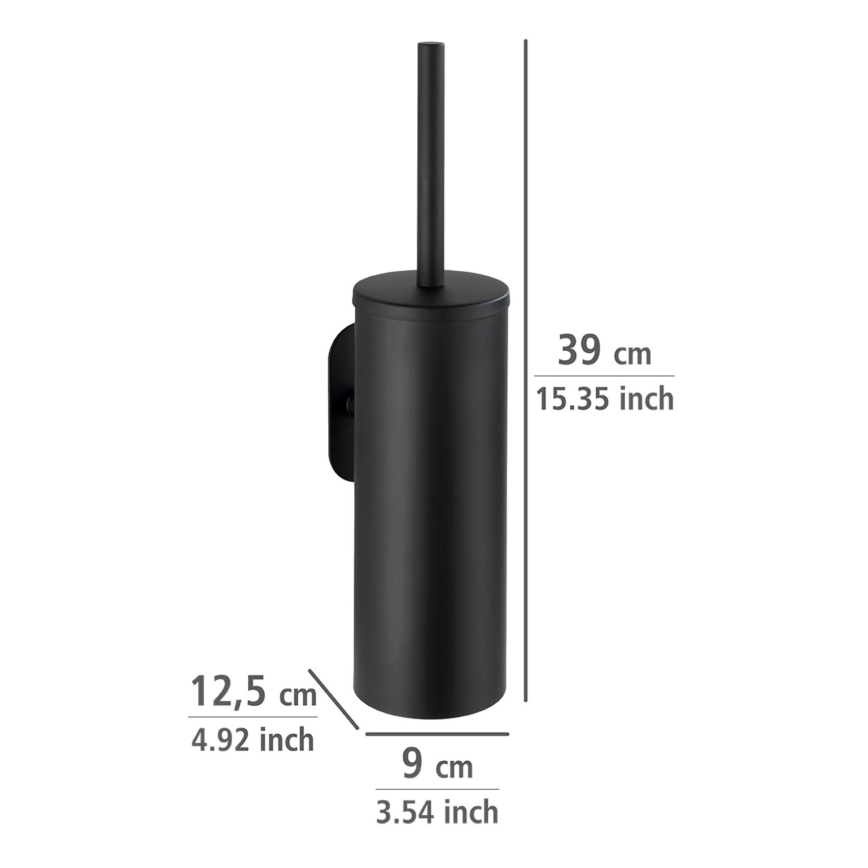 WENKO 24289100-WC βούρτσα τουαλέτας TURBO-LOC OREA Μαύρη 9x39,5 cm ανοξείδωτη/μαύρη
