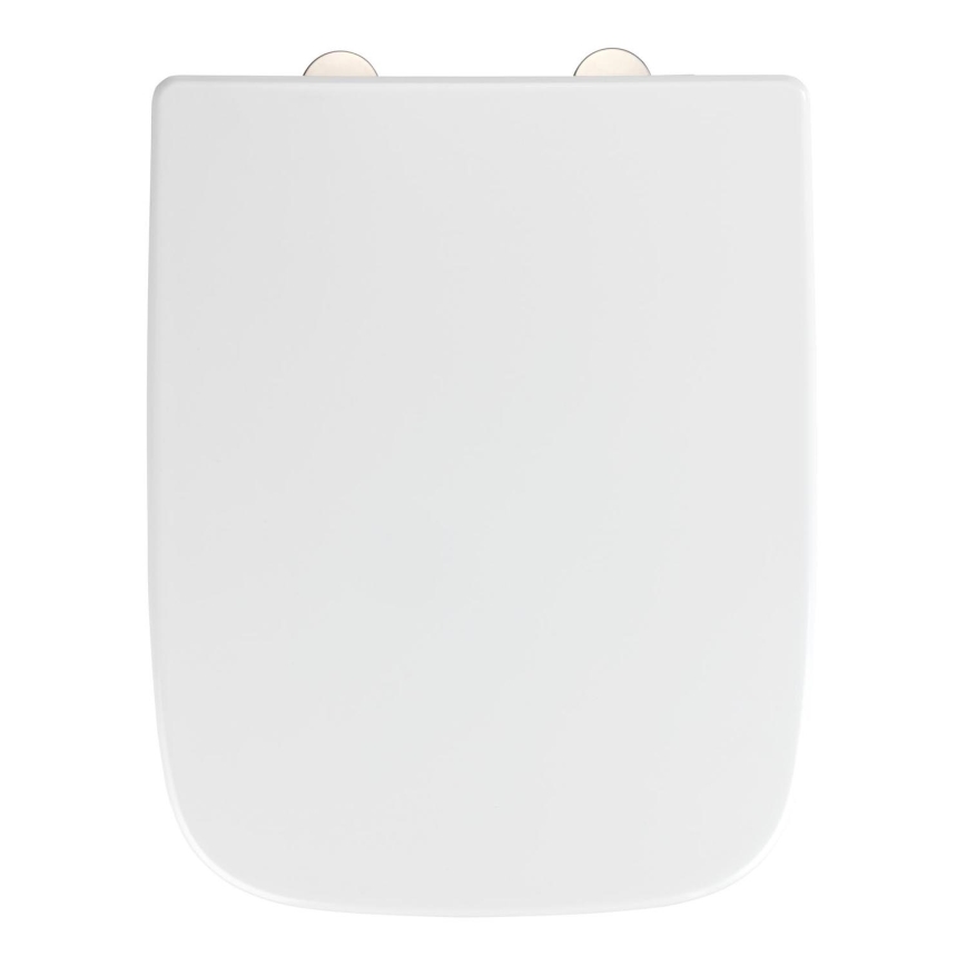 WENKO 24334100-Καπάκι WC EXCLUSIVE 46,5x37 cm λευκό/ασημί