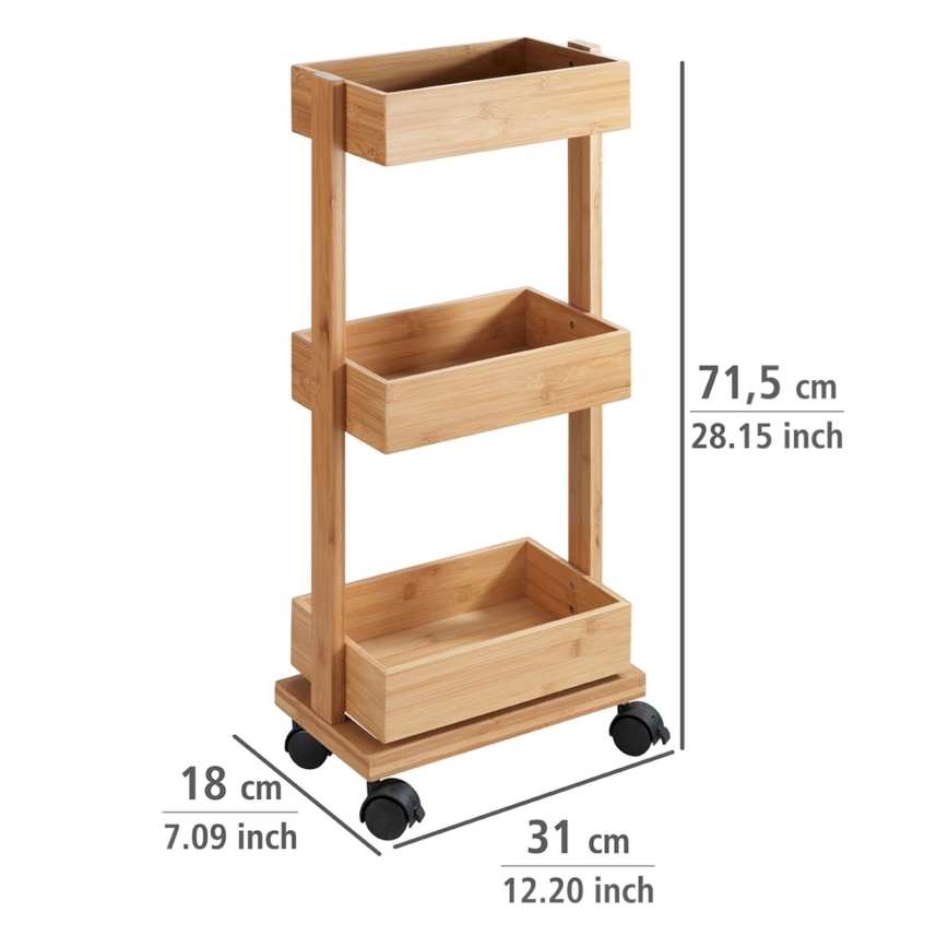 WENKO 24390100 - Ραφιέρα TORTONA 18x71,5 cm καφέ/μαύρη