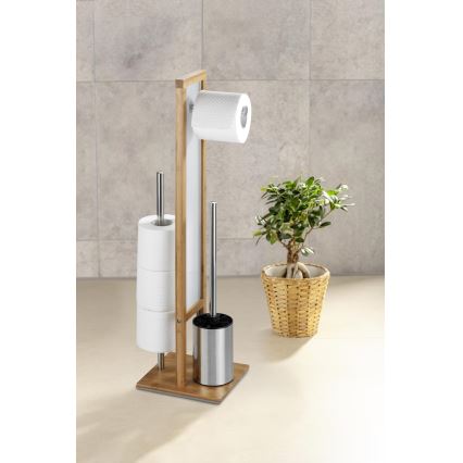 WENKO 24391100 - Βούρτσα WC RIVALTA 18x70 cm καφέ/λευκό/μαύρο