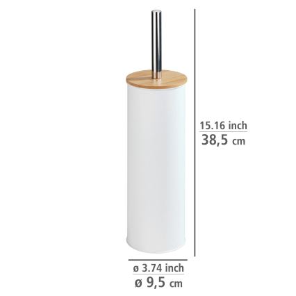 WENKO 24393100 - Βούρτσα τουαλέτας TORTONA 9,5x38,5 cm λευκή/καφέ
