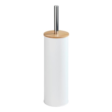 WENKO 24393100 - Βούρτσα τουαλέτας TORTONA 9,5x38,5 cm λευκή/καφέ