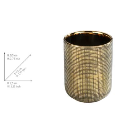 WENKO 24400100 - Ποτήρι για οδοντόβουρτσες RIVARA, 7,5x9,5 cm, χρυσό