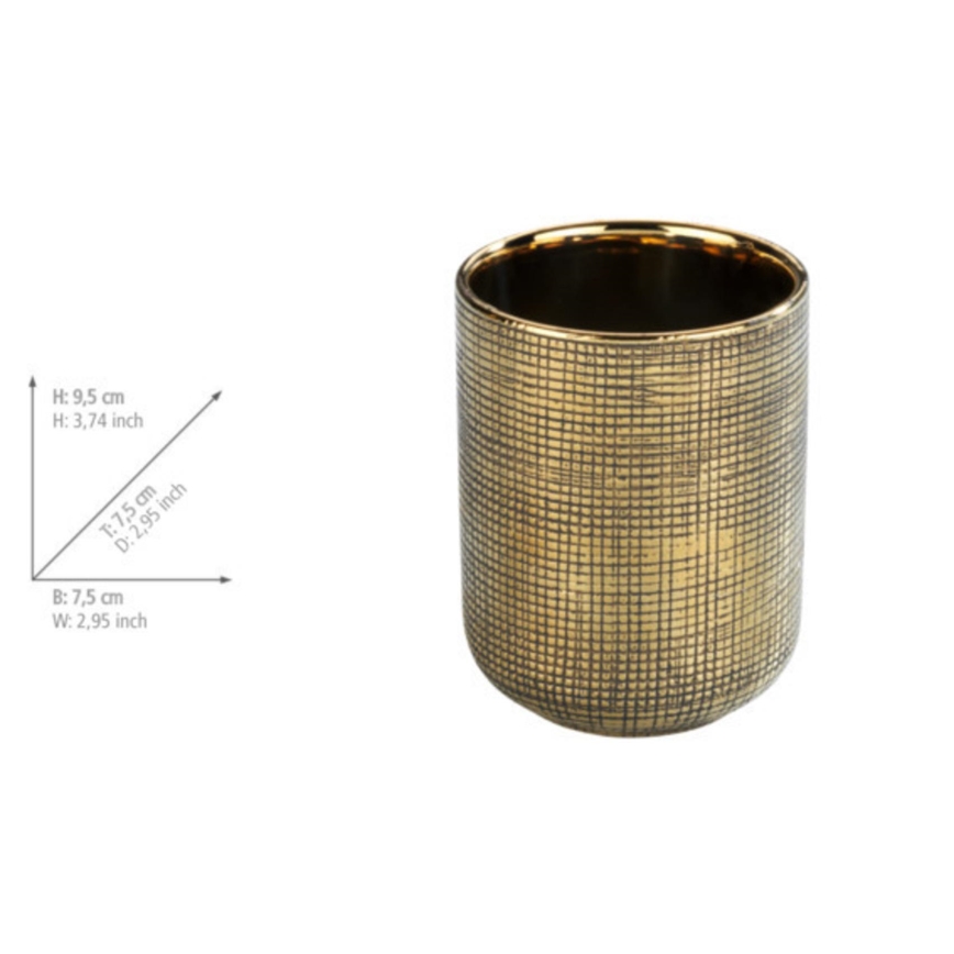 WENKO 24400100 - Ποτήρι για οδοντόβουρτσες RIVARA, 7,5x9,5 cm, χρυσό