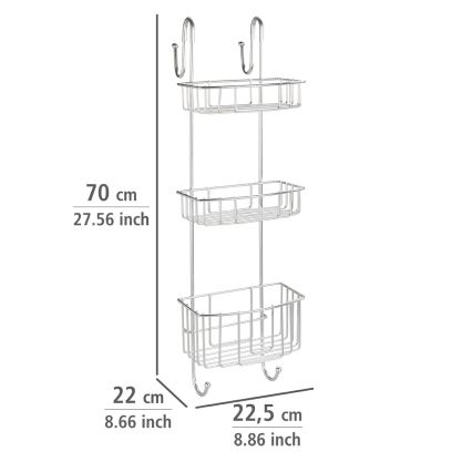 WENKO 24422100 - Ράφι OLESI 22,5x70 cm από ανοξείδωτο ατσάλι/ασημί