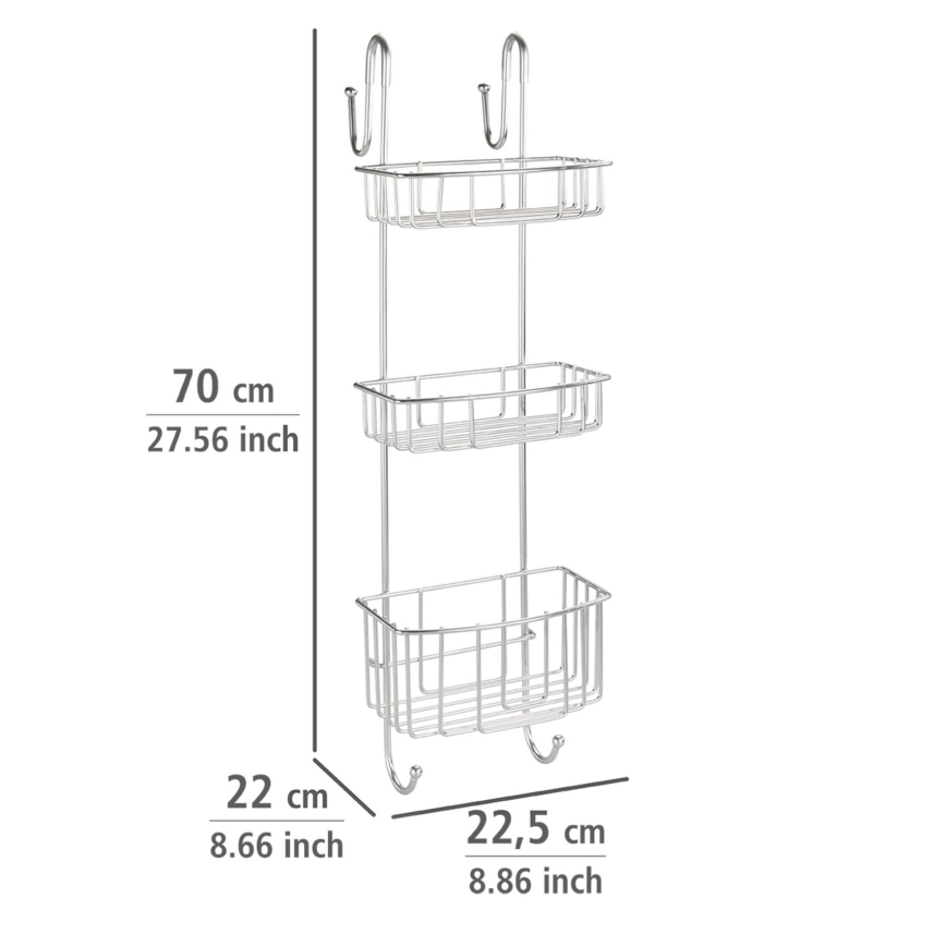WENKO 24422100 - Ράφι OLESI 22,5x70 cm από ανοξείδωτο ατσάλι/ασημί