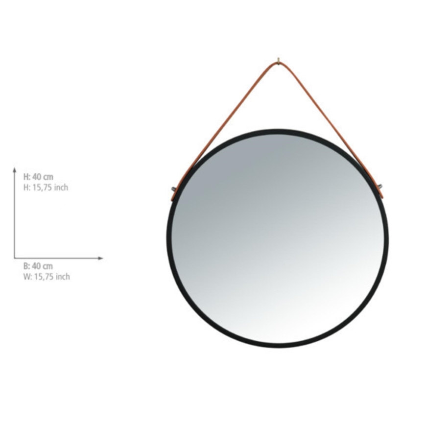 WENKO 24424100 - Καθρέφτης BORRONE 40x40 cm μαύρο/ασημί