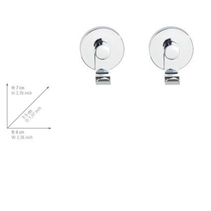 WENKO 24466100-Γάντζος VACUUM-LOC 6x7 cm γυαλισμένο χρώμιο