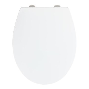 WENKO 24516100-WC κάθισμα WC αντοχής 300/350 KG, 37x44,5 cm, λευκό/ασημί