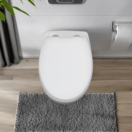 WENKO 24516100-WC κάθισμα WC αντοχής 300/350 KG, 37x44,5 cm, λευκό/ασημί