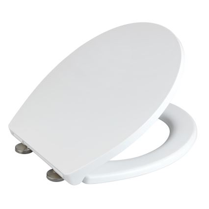 WENKO 24516100-WC κάθισμα WC αντοχής 300/350 KG, 37x44,5 cm, λευκό/ασημί