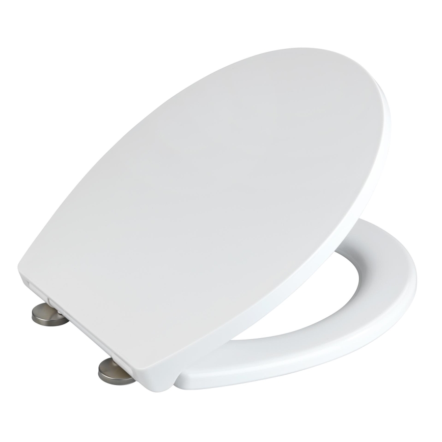 WENKO 24516100-WC κάθισμα WC αντοχής 300/350 KG, 37x44,5 cm, λευκό/ασημί