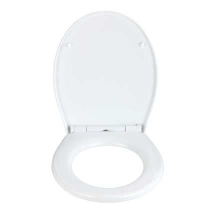 WENKO 24516100-WC κάθισμα WC αντοχής 300/350 KG, 37x44,5 cm, λευκό/ασημί