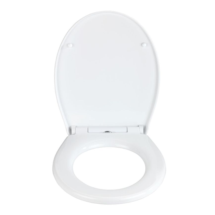 WENKO 24516100-WC κάθισμα WC αντοχής 300/350 KG, 37x44,5 cm, λευκό/ασημί