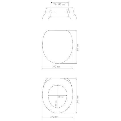 WENKO 24516100-WC κάθισμα WC αντοχής 300/350 KG, 37x44,5 cm, λευκό/ασημί
