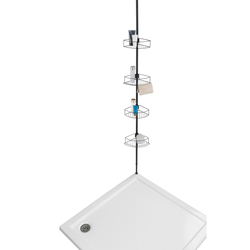 WENKO 24568100-Γωνιακό ράφι DOLCEDO 31x230 cm ανοξείδωτο/μαύρο