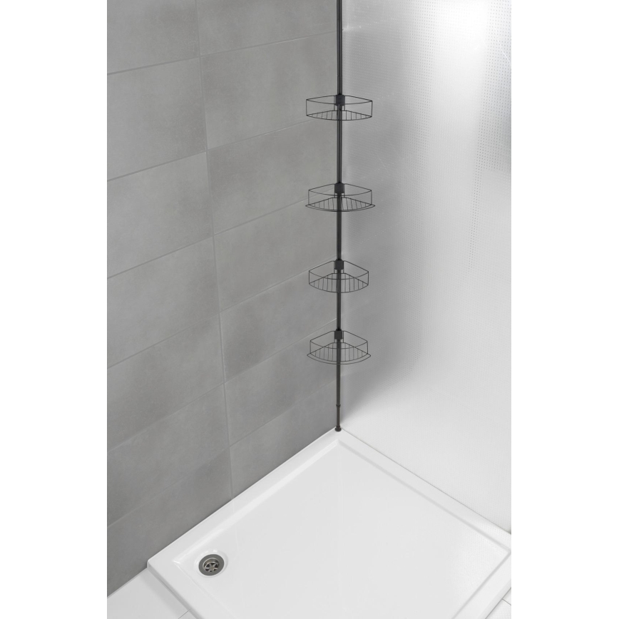 WENKO 24568100-Γωνιακό ράφι DOLCEDO 31x230 cm ανοξείδωτο/μαύρο