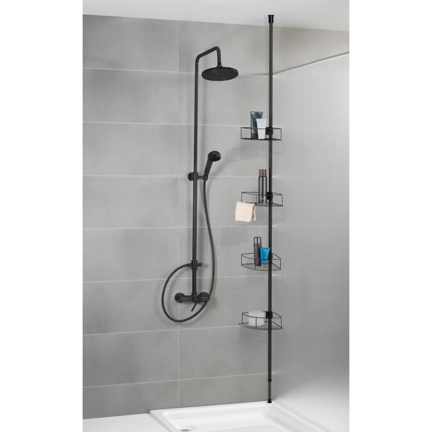 WENKO 24568100-Γωνιακό ράφι DOLCEDO 31x230 cm ανοξείδωτο/μαύρο