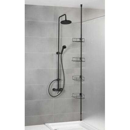 WENKO 24568100-Γωνιακό ράφι DOLCEDO 31x230 cm ανοξείδωτο/μαύρο